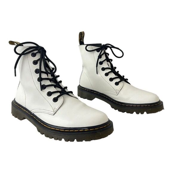 Dr. Martens Women's Size 9 White Luana Leather Combat Boot - Picture 1 of 7